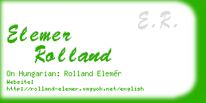 elemer rolland business card